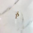 Dije Letra P 0.65gr / 2cm / Circones Blancos Oro Amarillo $