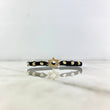 Pulsera Negra Estrella de David 1.05gr / 4mm Bolas Diamantadas 6 und Oro Amarillo *