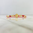 Pulsera Roja Virgen Milagrosa Gradual 1.8gr / 5mm-4mm-3mm Bolas Diamantadas 12 und Oro Amarillo *