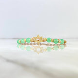 Pulsera Café Estrella de David Lunar 1.05gr / 4mm Bolas Diamantadas 6 und Oro Amarillo *