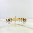 Pulsera Café Ambar Cruz 2.45gr / 5mm-3mm Bolas Diamantadas 14 und Oro Amarillo *