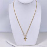 Cadena Lazo 0.95gr / 50cm + Dije Cruz Lisa 0.70gr / 2cm Oro Amarillo (Oferta) $