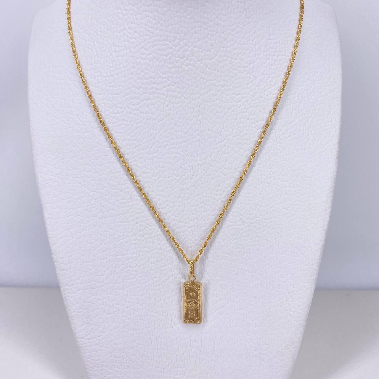 Cadena Lazo 1.10gr / 60cm + Dije Dólar 0.55gr / 2cm Oro Amarillo (Oferta) $