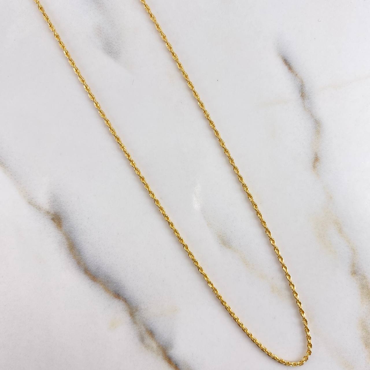 Cadena Lazo 0.95gr / 50cm + Dije Corazon 0.35gr / 1.5cm Oro Amarillo (Oferta) &