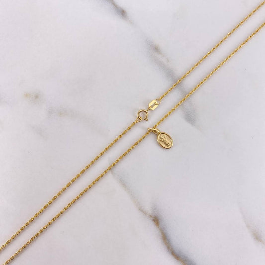 Cadena Lazo 1.10gr / 60cm + Dije Divino Niño 0.25gr / 1.2cm Oro Amarillo (Oferta) $