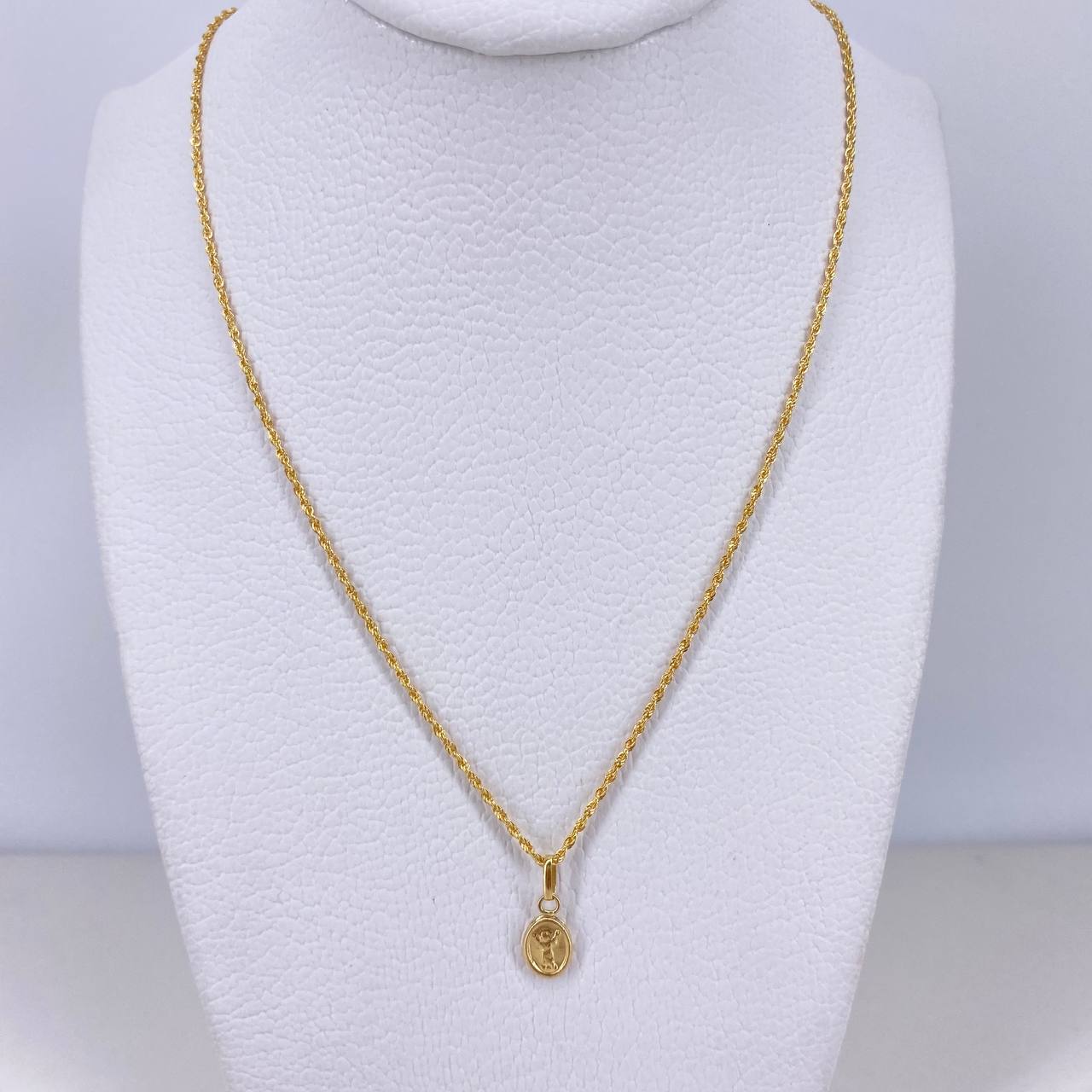 Cadena Lazo 1.10gr / 60cm + Dije Divino Niño 0.25gr / 1.2cm Oro Amarillo (Oferta) $