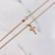 Cadena Lazo 1.10gr / 55cm + Dije Cruz Cristo 0.40gr / 2cm Oro Rosa (Oferta) $