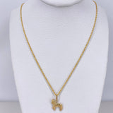 Cadena Lazo 0.90gr / 50cm + Dije Caballo 0.55gr / 1.5cm Oro Amarillo (Oferta) &