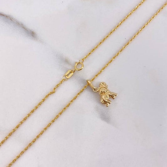 Cadena Lazo 0.95gr / 50cm + Dije Elefante 0.55gr / 1.5cm Oro Amarillo (Oferta) &