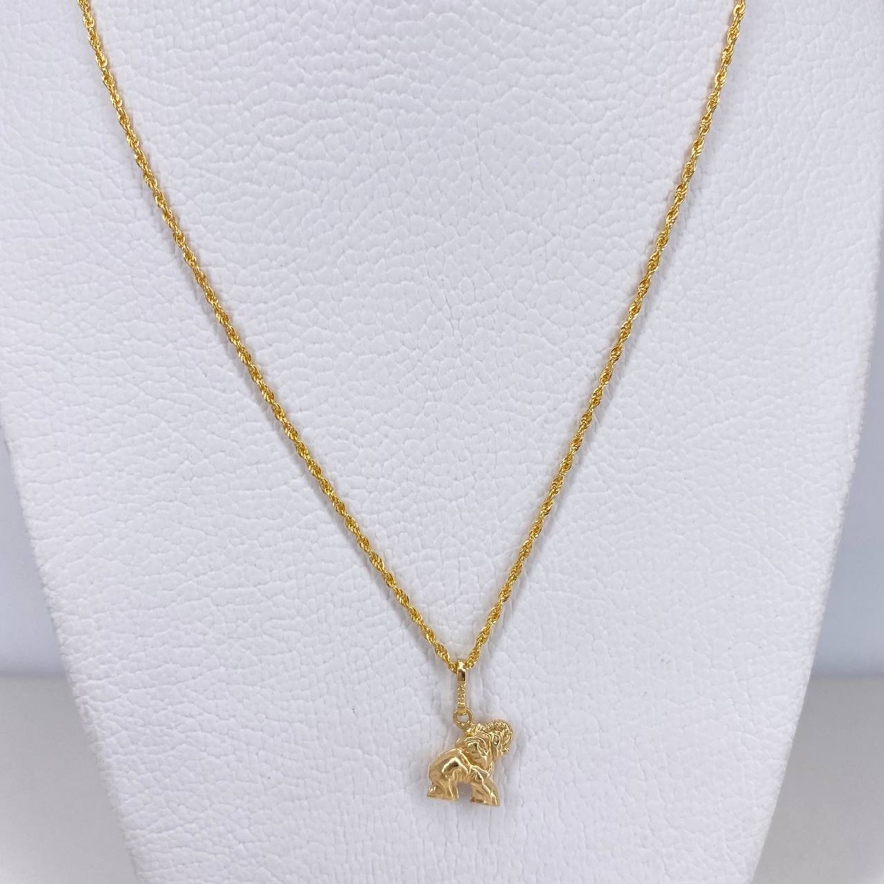 Cadena Lazo 0.95gr / 50cm + Dije Elefante 0.55gr / 1.5cm Oro Amarillo (Oferta) &