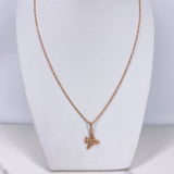 Cadena Militar 3.35gr / 60cm + Dije Avion 0.45gr / 2cm Oro Rosa (Oferta) &