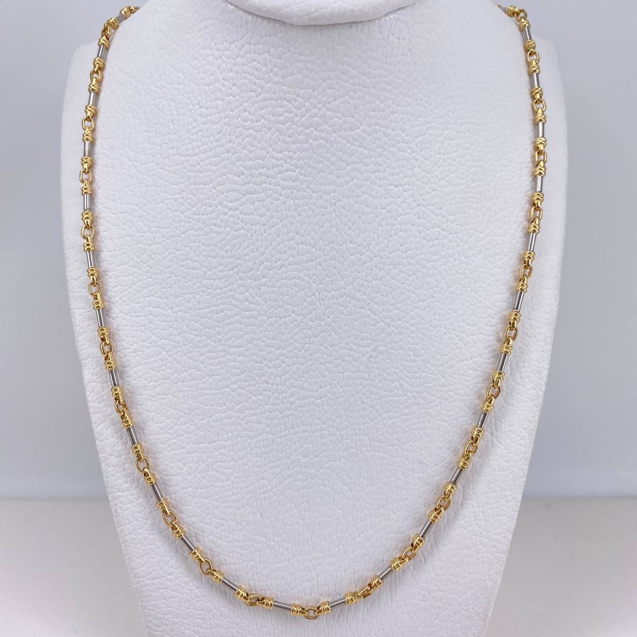 Cadena Rustica 15.5gr / 45cm / 2mm Liso Dos Oros Amarillo Blanco $