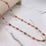 Cadena Rustica 10.3gr / 60cm / 3.5mm Barril Estria Cauchos Oro Rosa $