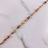 Cadena Rustica 10.3gr / 60cm / 3.5mm Barril Estria Cauchos Oro Rosa $