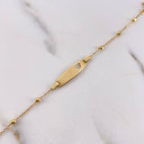 Pulso Bebé Tipo Militar 1.75gr / 14.5cm / 2mm Balines Diamantados Corazón Oro Amarillo +3 $