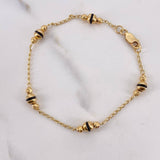 Pulso Rustico Espiga 3.25gr / 17.5cm / 3mm-4mm Cauchos Negros Oro Amarillo $