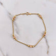 Pulso Rustico Espiga 2.45gr / 18cm / 2mm-3mm Bolas Diamantadas Cauchos Rosados Oro Amarillo $