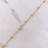 Pulso Denario Virgen Milagrosa 3.25gr / 19cm / 4mm Bolas Diamantadas Cruz Circones Blancos Oro Amarillo $