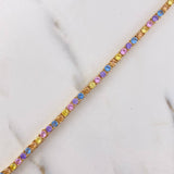 Pulso Tenis 13.1gr / 20.5cm / Circones Colores Oro Amarillo $