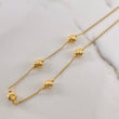 Cadena Espiga 5.8gr / 45cm / 3mm-7mm Bolas Diamantadas Oro Amarillo $