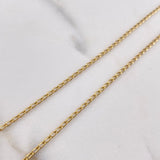 Cadena Espiga 5.8gr / 45cm / 3mm-7mm Bolas Diamantadas Oro Amarillo $