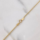 Cadena Espiga 6.05gr / 45cm / 3mm-7mm Bolas Diamantadas Dos Oros Amarillo Blanco $