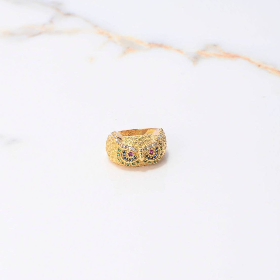 Anillo Buho 6.3gr / T8 / Circones Colores Oro Amarillo $