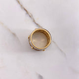 Anillo Mecanico Movimiento 17.6gr / T11 / Circones Blancos Dos Oros Amarillo Blanco $