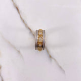 Anillo Mecanico Movimiento 17.6gr / T11 / Circones Blancos Dos Oros Amarillo Blanco $
