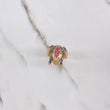 Anillo Rana 6.85gr / T8 3/4 / Circones Fucsias Azules Oro Amarillo $