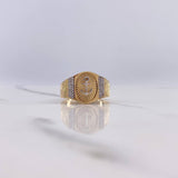 Anillo Ancla 8.5gr / T9 3/4 / Circones Blancos Dos Oros Amarillo Blanco $