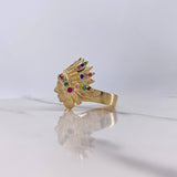 Anillo Indio 11.8gr / T10 1/4 / Circones Colores Oro Amarillo $