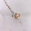 Anillo Herradura Caballo 8.1gr / T8 3/4 / Cruces Circones Blancos Tres Oros $