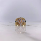 Anillo Sello Brujula 9.6gr / T11 / Circon Blanco Tres Oros $