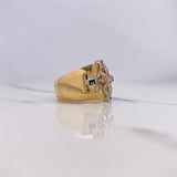 Anillo Sello Brujula 9.6gr / T11 / Circon Blanco Tres Oros $