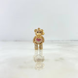 Dije Oso Articulado Corazon 4gr / 2.6cm / Circones Blancos Fucsia Negros Oro Amarillo