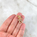 Dije Oso Corazon 4.05gr / 2.5cm / Circones Blancos Fucsias Negros Oro Amarillo *