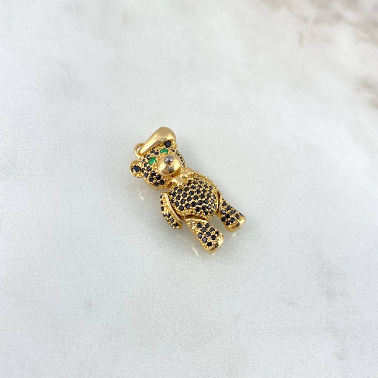 Dije Oso Articulado Pardo 5.8gr / 3.2cm / Circones Negros Verdes Oro Amarillo