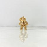Dije Oso Articulado 4.15gr / 2.5cm / Circones Blancos Ojos Negros Oro Amarillo 18K ©