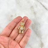 Dije Oso Articulado Corbatin 8.85gr / 3.4cm / Circones Blancos Negros Oro Amarillo