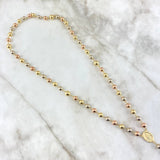 Rosario Virgen Milagrosa 28.8gr / 60cm / 8-7mm Bolas Lisas Tres Oros