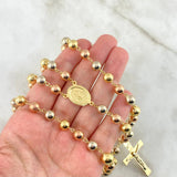 Rosario Virgen Milagrosa 28.8gr / 60cm / 8-7mm Bolas Lisas Tres Oros