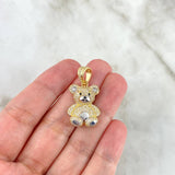 Dije Oso 4.65gr / 3cm / Circones Blancos Negros Dos Oros Amarillo Blanco