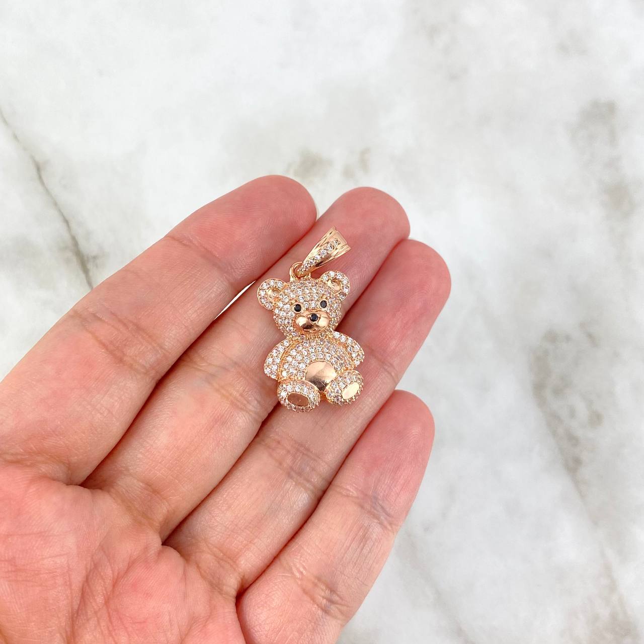 Dije Oso 4.9gr / 3cm / Circones Blancos Negros Oro Rosa