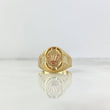 Anillo Corona RX 4.05gr / T10 1/2 / Ovalado Texturizado Dos Oros Amarillo Rosa
