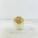 Anillo Corona RX 3.7gr / T11 / Rectangulo Texturizado Dos Oros Amarillo Rosa