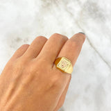 Anillo Corona RX 3.7gr / T11 / Rectangulo Texturizado Dos Oros Amarillo Rosa