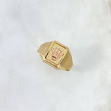 Anillo Corona RX 3.7gr / T11 / Rectangulo Texturizado Dos Oros Amarillo Rosa
