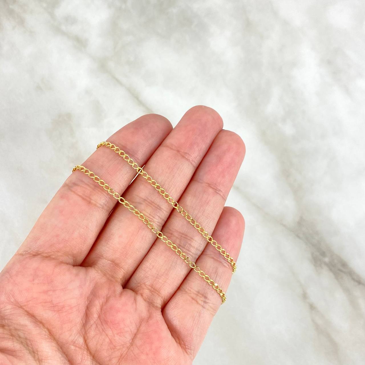 Cadena Cubana 1.5gr / 50cm / 1.2mm Oro Amarillo +1