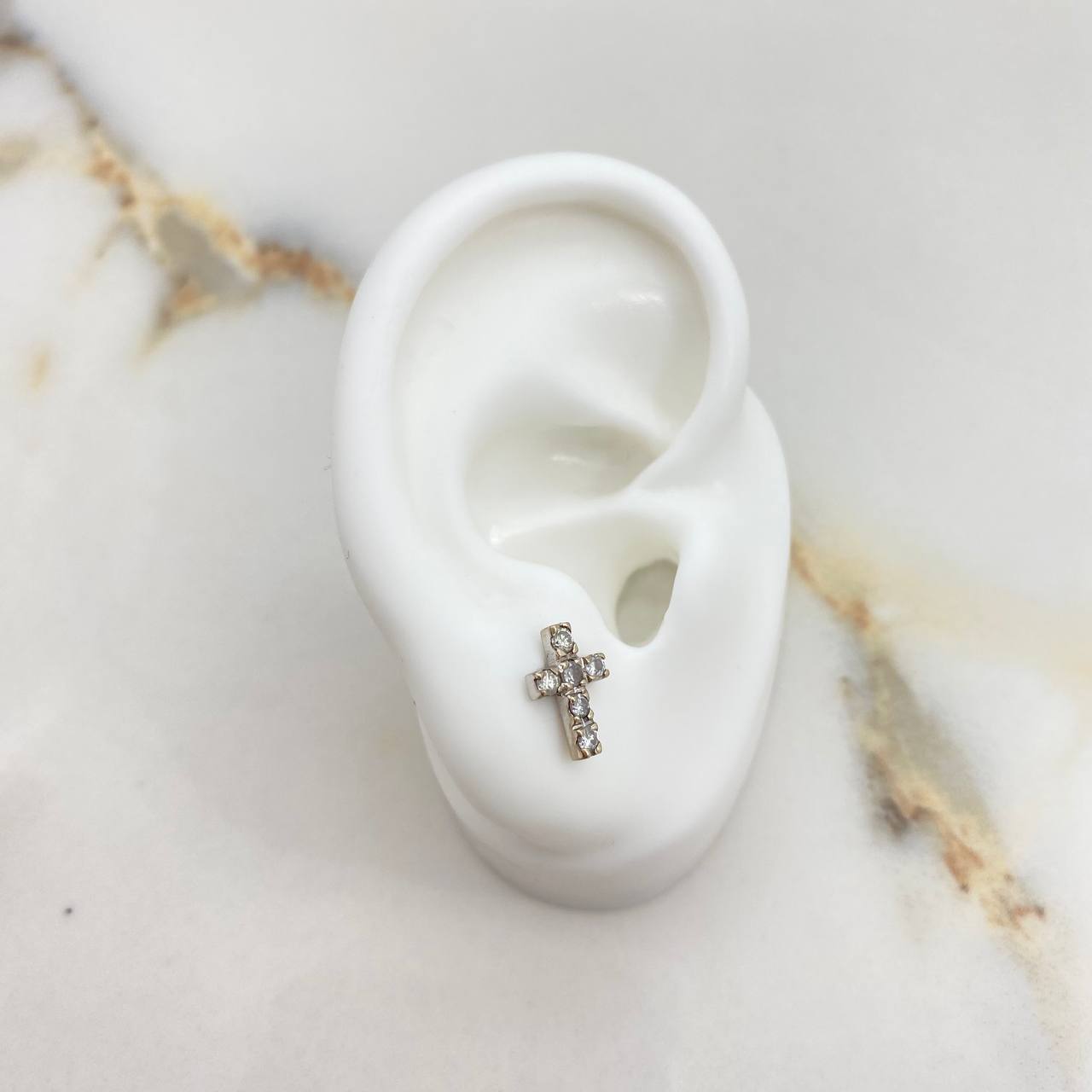 Topos Cruz 2gr / Circones Blancos Oro Blanco $